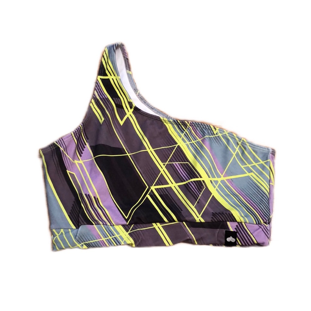 Booty By Brabants Electric Laser One Shoulder Sports Bra, OSFM